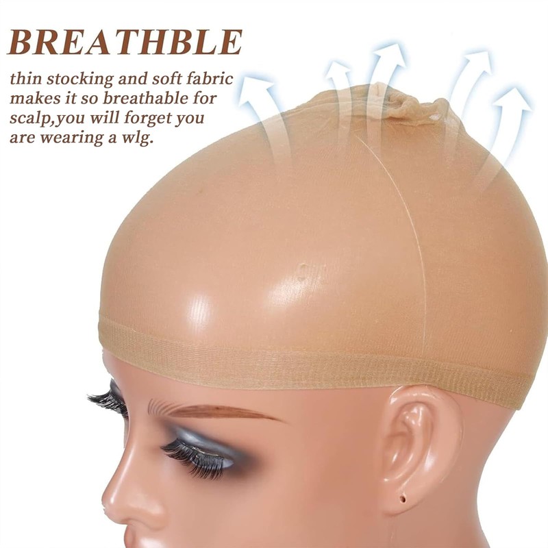 Tinashe Invisable HD Wig Cap,4PCS High Breathable Ultra-thin Stretchy Bald