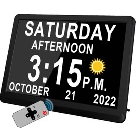 Véfaîî 11.5 Inch Extra Large Digital Clock with 19 Alarms, Auto DST & Dimming for Wall and Table, Calendar for Dementia Seniors, Custom Reminders &Task Alert -Perfect Organizer for Home &School