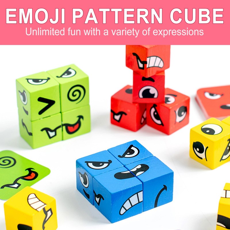 FULHANY Wooden Cube Puzzle - Cube Puzzle - Cube Faces