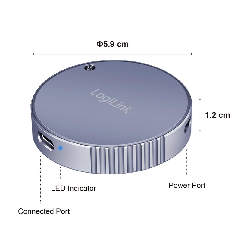 LogiLink UA0438 Magnetic USB 3.2 Gen2 SSD Enclosure, 100W PD