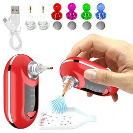 Reofrey Electric Diamond Painting Pens with Vacuum Pump - 3 Adjustable Suction Mode & Rechargeable - 4pcs Diamond Art Locator Accessories & 2 Replacement Tips - Faster Art Pickup Tool Kits (Red)