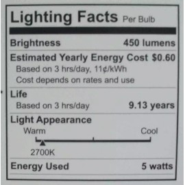 Utilitech LED 3 Pack 60W/5W A15-Soft White-2700K-Di