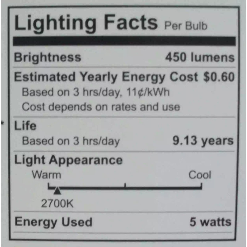 Utilitech LED 3 Pack 60W/5W A15-Soft White-2700K-Di