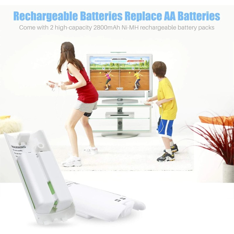 Unbranded New Rechargeable Battery Packs with Charger for Wii &