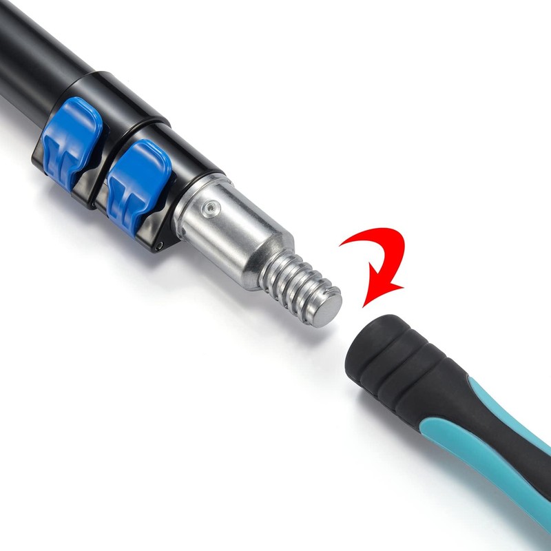 Hicavar 7-18 Ft Telescopic Paint Roller Extension Pole with Angle