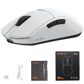 DAREU A950GM Mouse Inalámbrico, Blanco Raton Gamer 60g Ultraligero