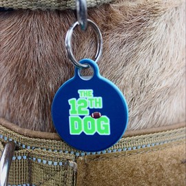 Dog Tag Art The 12th Dog Seattle Football Sports-Themed Pet ID Tag for Dogs, Silent Polymer Coated Dog Tag - Small .875" Diameter
