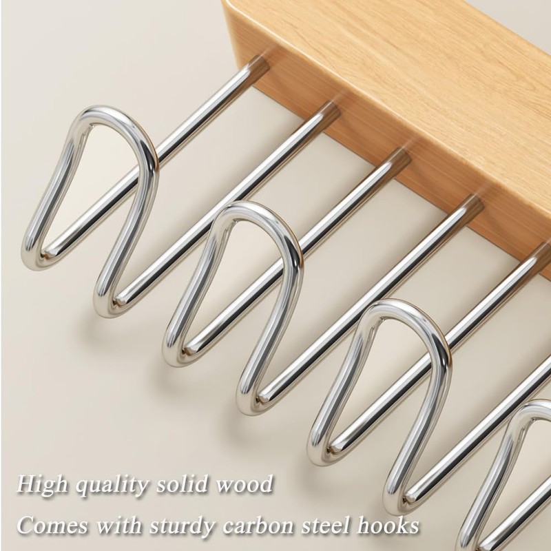 2 Pack Pull Out Belt Hanger for Closet, Wooden Tank