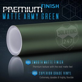 Premium Top Grade Real Sheet Overlay 36" x 60" In Matte Flat  Army Green Vinyl Wrap Film Car Decal Bubble Free Air