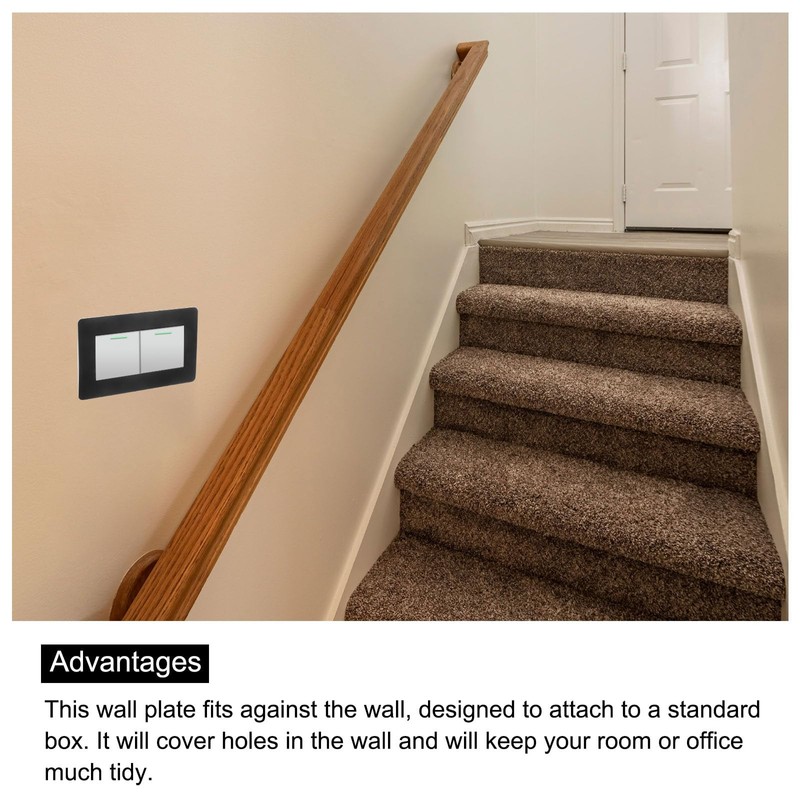 sourcing map Switch Surround Plate Wall Panel Decoration Dual Gang