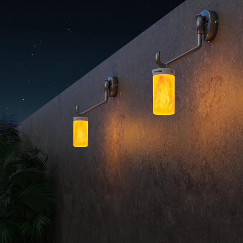 Morsatie 【Upgraded】 LED Flame Light, Rechargeable Flickering Flameless Candles, 4