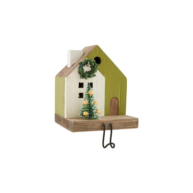 Mud Pie Light Up Stocking Holder, Green, 5 1/2" x
