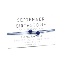 Birthstone Crystal Bracelet - Birthday Crystal Bracelet - Natural Gemstone Birthstone Bracelet (September - Lapis Lazuli)