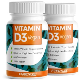 Vitamin D3 Vegan 1000 IU - 730 Tablets - Vitamin D3 Optimal High Dose - for Immune System, Bones & Teeth - No Unwanted Additives - Laboratory Tested with Certificate - 2 x 365 Tablets
