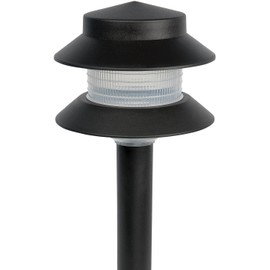 GreenLighting Paradise Low Voltage Landscape Pathway Lights - 2 Tier Outdoor Garden Lights - Easy, Simple Installation - Walkway, Lawn, Landscape Lighting (Black, 8 Pack)