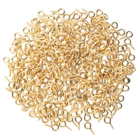 300PCS Jewelry Making Mini Eye Pins and Hooks - Gold Tone Clasps and Screws