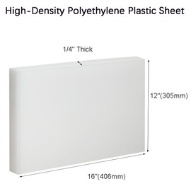 High-Density Polyethylene (HDPE) Plastic Sheet 1/4" Thick 12" X 16"- White HDPE Sheet,for Machining,for DIY,Heavy Duty Industry,Engineering,High-Density Polyethylene Plastic Block (Pack of 1)