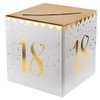 CHAL Urn Money Box Birthday 18 Years White and Gold