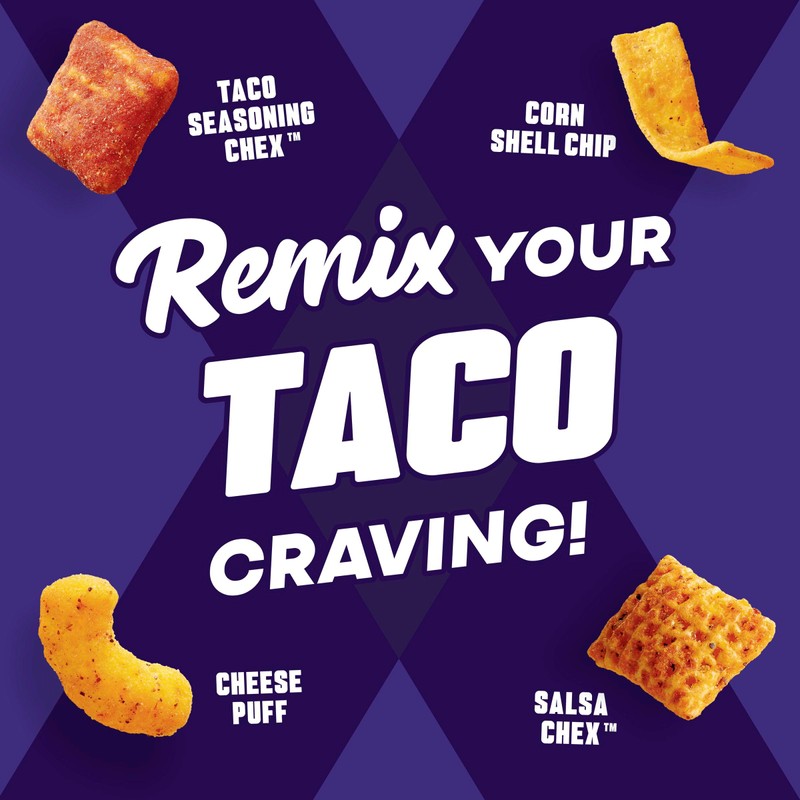 Chex Mix Remix Zesty Taco Savory Snack Mix, Snack Bag,