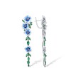 Santuzza Peony Earrings 925 Sterling Silver Green Spinel Handmade Enamel