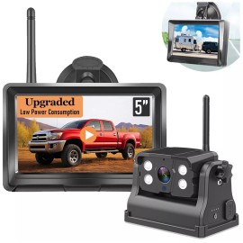 iposter Wireless Backup Camera Magnetic 1080P 5" DVR Monitor for for Truck Trailer Hitch