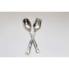 Plastic Silver Disposable Large Fork and Spoon Serving Set