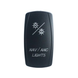BANDC NAV/ANC Lights Rocker Switch On-Off-ON Blue LED Dpdt/7 pins 12v/24v Waterproof IP 66 Marine Boat Car