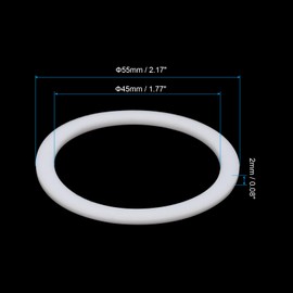PATIKIL Flat Washers, 100 Pcs 55mm OD 45mm ID 2mm Thickness PTFE Seal Washers Flange Gasket Sealing Gasket for Faucet Pipe Water Hose