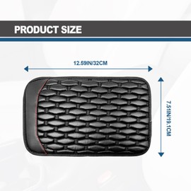 Car Center Console Cover, Waterproof PU Leather Auto Center Console Cushion Mat, Universal Comfortable Car Decor Accessories Fit, for Most Cars Vehicles, Truck, SUVs, Black