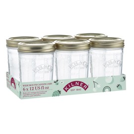 Kilner Wide Mouth Preserve Jar - 350ml, Value 6 Pack