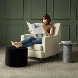 Bezseller Soft Boucle Pouf Ottoman, Comfortable Foot Rest, Full Foam Filling Footstool for Living Room, Bedroom, Lightweight Comfort and Charm Floor Poof Seating Perfect to Rest Your Feet, Black