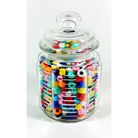 Backwoods Lighting LLC Glass Candy Jar 8 oz with Airtight Lid Collectible Container for Kitchen and More