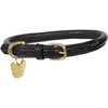 Shires Rolled Leather Dog Collar X Small Black
