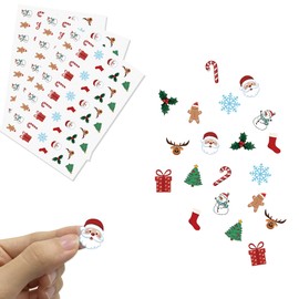 Christmas Stickers 150pcs Tiny Cute Clear Santa Claus Reindeer Merry Christmas Xmas Holiday Sticker for Party Favor Gifts