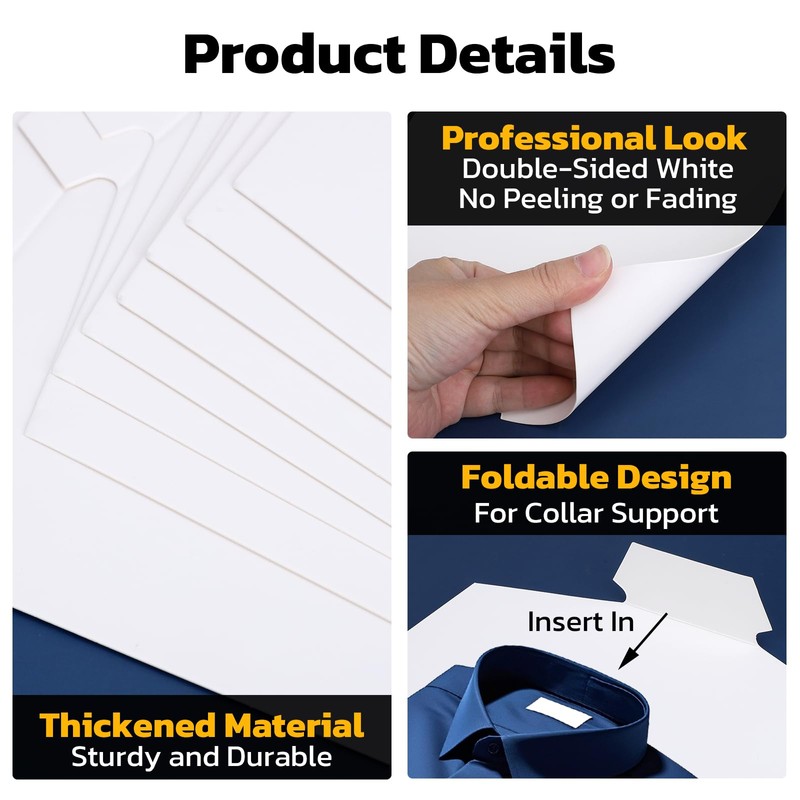 Svaldo White Shirt Folder Board, 8.5x14 inch, Pack of 25,