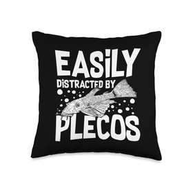 Plecostomus Pleco Fish Aquarium Food Tank Zebra Cave Throw Pillow, 16x16, Multicolor