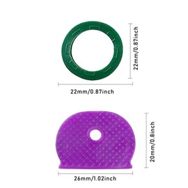 48PCS Key Caps Covers Tags, Round Key Cover Key Colour Caps Square Key Coding Rings Identifier Rings Rubber Key Toppers for Keys Organization House