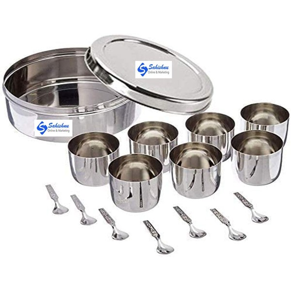 Sahishnu Online & Marketing Stainless Steel Masala Box Without Lid,