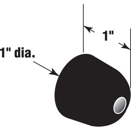 Prime-Line Products D 1859 Sliding Door Bumper with 1-Inch Black Rubber,(Pack of 2)