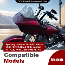 TIGERSGATE Gloss Black 1-1/2" Fat 14" Rise Handlebar for 2015-2023 Harley Touring Road Glide FLTRX Custom/FLTRXS Special/FLTRU Ultra Models