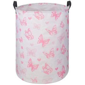 DUYIY Round Laundry Hamper Storage Basket Laundry Organizer Hamper Storage Bins Clothes and Toys Box Nursery Hamper Gift Basket For Kids with Handles