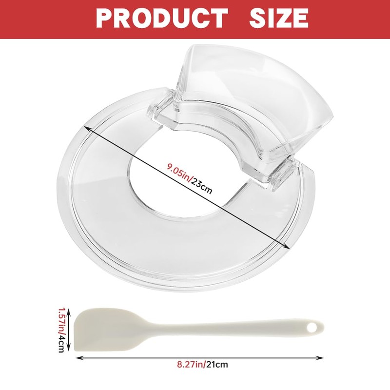 Pouring Shield for Kitchen-Aid 4.5-5 Quart Tilt-Head Stand Mixer, Removable