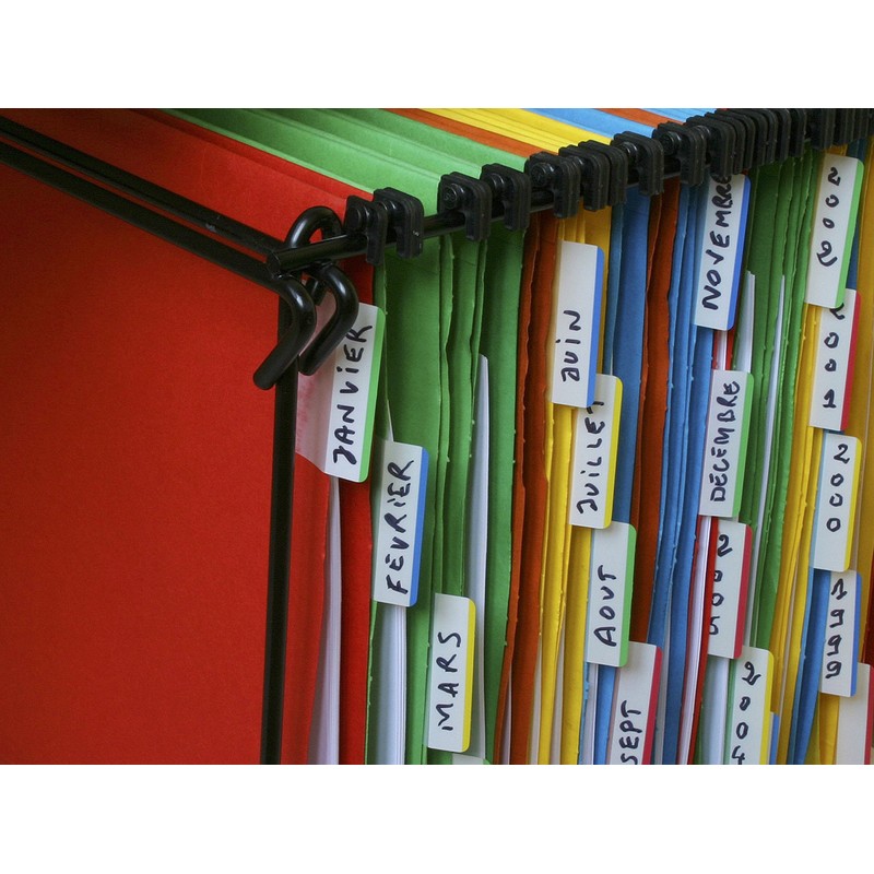 Post-It 686F-1 Index Strong Flat Filing Tabs, Blue/Green/Yellow/Red (6 of