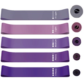 roseddy Training Tubes, Resistance Bands, Muscle Training Tubes, Natural Latex, Fitness Band, Yoga, 5 Different Strength Exercise Banded Set, Home, Muscle Training, Bands, Nice Butt, Rubber Tube, Rubber Band, Training (Purple)