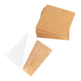10 Pack Sheets Cork Coasters 4" Self-Adhesive Cork Mats Cork Backing Sheets for DIY Coasters Craft Accessories (Squares)