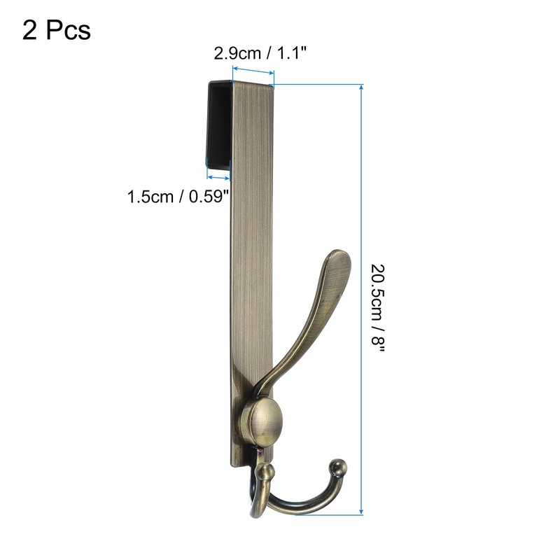 uxcell 2 Pcs Shower Door Hooks, Extended 8 Inch Over
