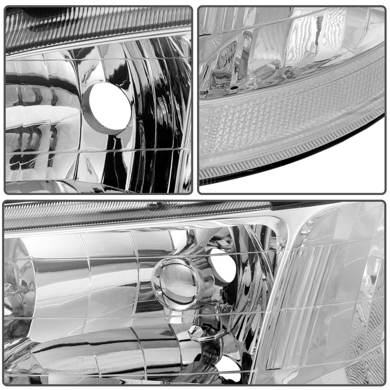 ROADFAR For Honda Accord 1998-2002 Replacement Chrome Housing Clear Reflector