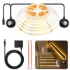 HOUHUI Dual Motion Sensor Light Indoor Under Bed Lights,16.4Ft Motion