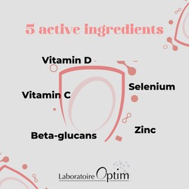 Pack of 4 Optim Immunity 4 x 30 Capsules - Natural Strengthening of the Immune System - Vitamin C, D3, Zinc, Selenium & Beta Glucans