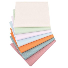 CraftsFabrics 7Pcs 100% Cotton Pre-Cut Multi-Color Dots Printed Design Ideal for Crafting, Quilting, Patchwork, DIY Projects